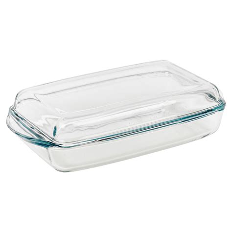 1 95l Borcam Glass Rectangle Casserole Baking Dish Oven Bakeware With Lid Ebay