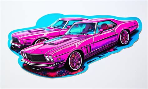 Premium Photo | Pink car stickers pack 4 stickers