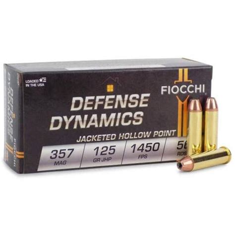 Fiocchi Defensive Dynamics 357 Mag Ammunition 50 Rounds JHP 125 Grains