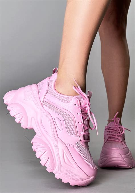 Berness Hanna Kawaii Kandy Pink Platform Sneakers Lasr La Style Rush