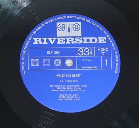 UK Original 初回 Riverside RLP 399 MONO Waltz for Debby Bill Evans Trio