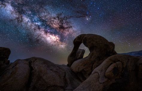 Wallpaper Stars Night Stones Rocks The Milky Way For Mobile And