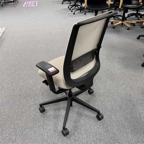 Steelcase Reply Beige And Black Mesh Back Task Chair Office Furniture