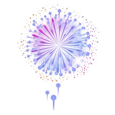 Fireworks Explosion White Transparent Blue Purple Firework Explosion