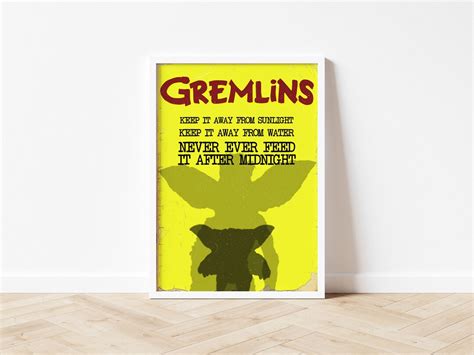 Gremlins Rules Book Cover Yellow A3/a4/7x5 Unframed Print - Etsy