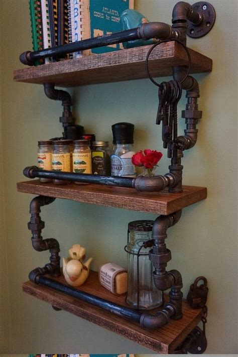 Amazing 30 DIY Industrial Pipe Shelves Crafts And DIY Ideas