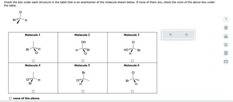 Solved Check The Box Under Each Structure In The Table That Chegg