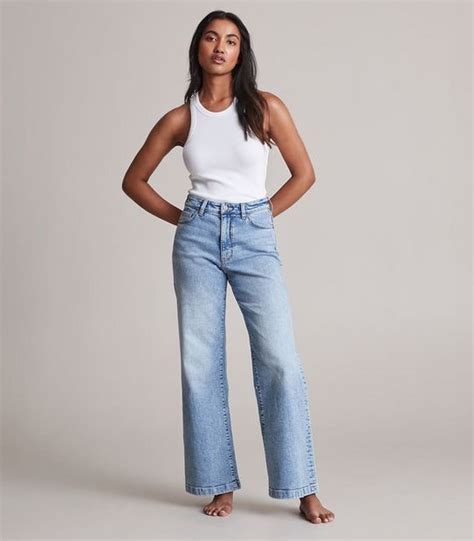 Wide Leg High Rise Full Length Denim Jeans Target Australia