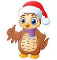 Cartoon Owl Wearing Santa Hat Royalty Free Vector Image