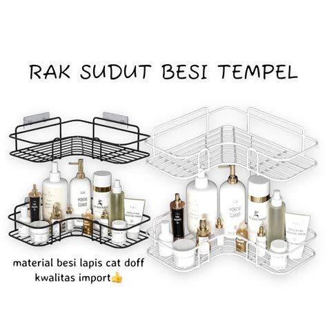 Jual RAK SUDUT KAMAR MANDI GANTUNG BAHAN BESI RAK SUDUT TEMPEL