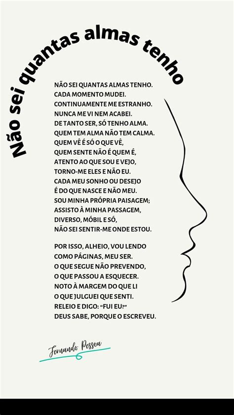 Não sei quantas almas tenho Poemas de fernando pessoa Mensagem de