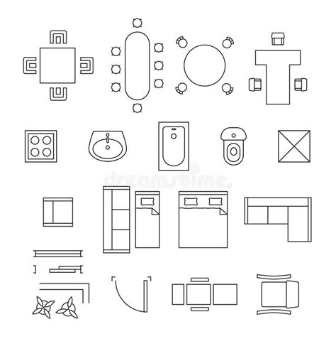 Interior Design Floor Plan Symbols Stock Illustrations – 436 Interior ...