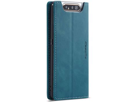 CaseMe Vintage BookCase Blauw Samsung Galaxy A80 Hoesje