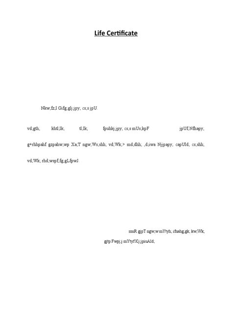 Life Certificate Pdf