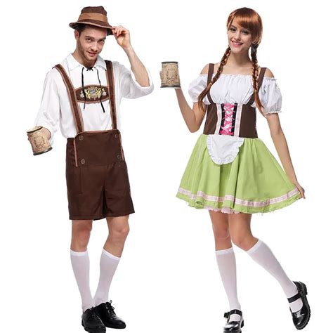 Halloween Costumes Oktoberfest Beer Maid Waiter Costume Beer Man Women