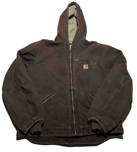 Carhartt Jacket Mens Sherpa Lined J141 DKB Dark Brown Gem