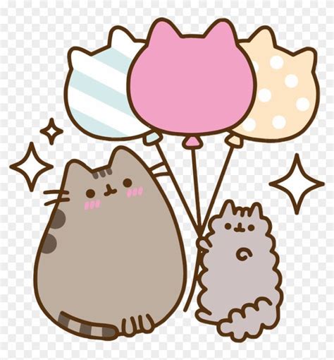 Two Cats Holding Balloons With One Cat On Its Head And The Other In