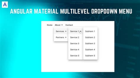 How To Create Multilevel Dropdown Menu Using Angular Material Youtube