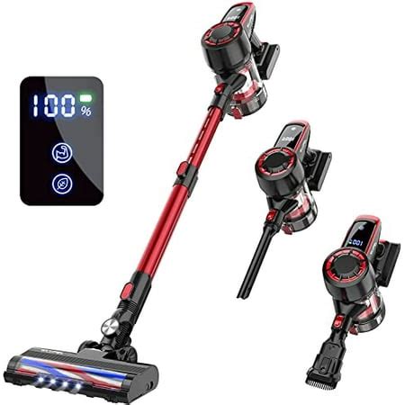 Cordless Vacuum Cleaner, 30Kpa Stick Vacuum with Large LED Display ...