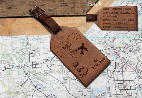 Genuine Leather Luggage Tag Personalized Luggage Tag Etsy