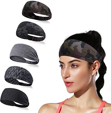 Dinigofin Wide Sports Headbands For Women Non Slip Fitness Headband