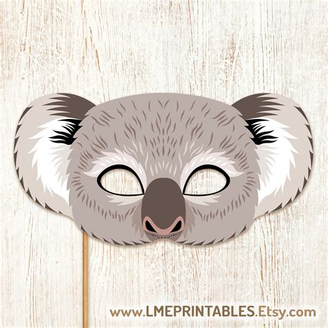 Koala Printable Mask Halloween Costume Kids Adults Gray Bear Australian ...