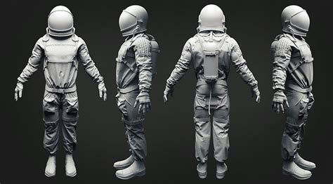 宇航员宇航服外太空空间站宇宙人物obj 3d模型设计素材