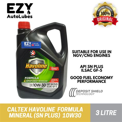 Caltex Havoline Formula SAE 10W30 3L API SN PLUS Caltex Car Engine