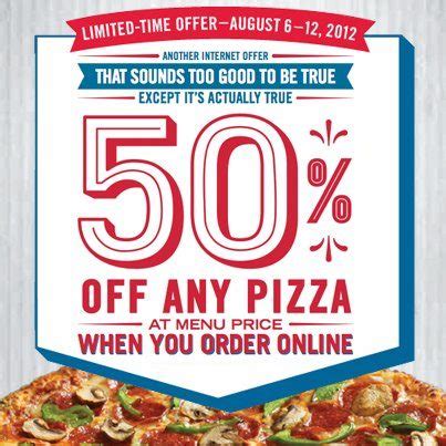 Domino's Pizza August 2012 Coupon Code