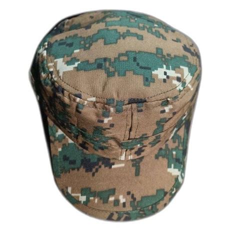 Unisex Brown And Green Military Camouflage Octagonal Cap Size Large