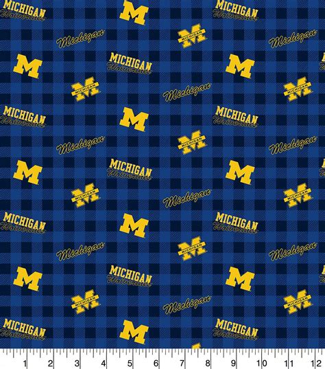 Michigan Wolverines Flannel Fabric-Checks | JOANN