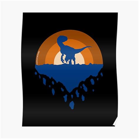 Blue Raptor Velociraptor Dinosaur Jurassic Park Poster For Sale By