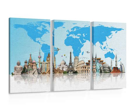 Set 3 Slik World Monuments 20x40 Cm Vivre