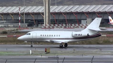 Private Netjets Europe Dassault Falcon 2000EX CS DLE Taxing At Madrid