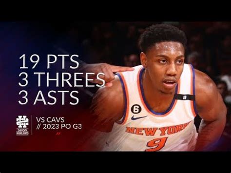 RJ Barrett 19 Pts 3 Threes 3 Asts Vs Cavs 2023 PO G3 YouTube