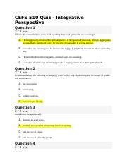 CEFS 510 Quiz Integrative Perspective Docx CEFS 510 Quiz