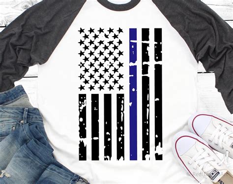 Police Distressed Flag Svg Police Flag Svg American Flag Etsy