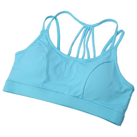 New Women Sport Padded Bra Top Running Training Push Up Brassiere Underwearsky Blue S