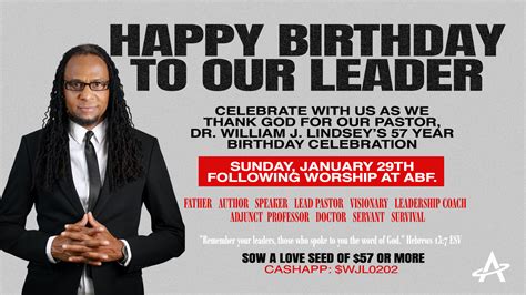 Happy Birthday Pastor Will Sunday January 29th Above And Beyond