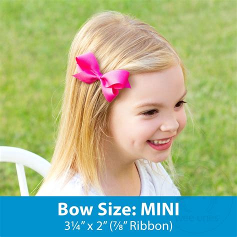 Mini Grosgrain Girls Hair Bow On A Soft Elastic Baby Band White