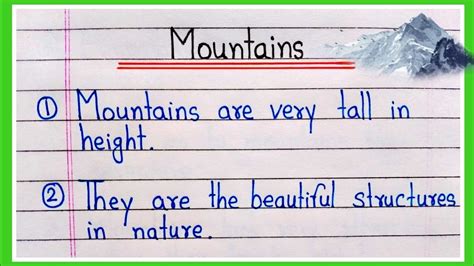 Lines On Mountain In English Essay On Mountain Mountain Essay