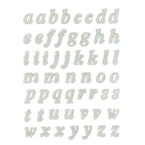 Sheet Of Repositionable Stickers 3d Lace Alphabet Small Letters