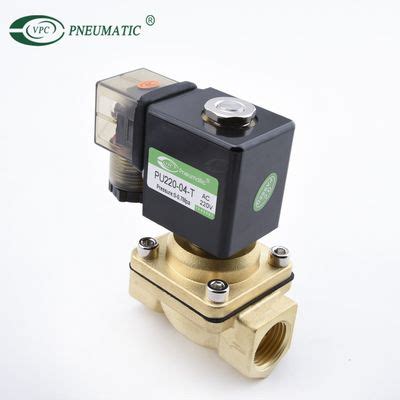 China PU220 Series Brass Normal Close Zero Pressure Start Air Solenoid