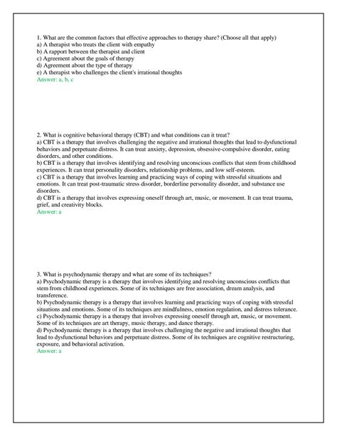 Solution Psychotherapy With Multiple Modalities Final Exam Qns Ans