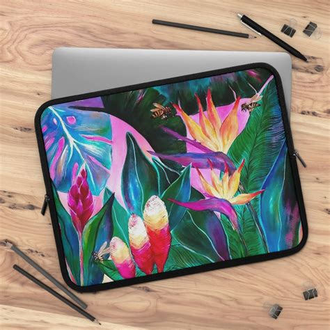 Jungle Tropical Leafs Pastel Colors Nature Theme Laptop Sleeve Zazzle