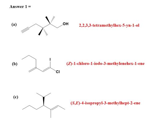 Solved 1 Provide Systematic Names Beside For The Following Compounds