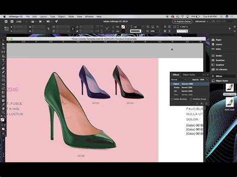 InDesign Photoshop Demo Shoe Product Catalog Spread Template YouTube