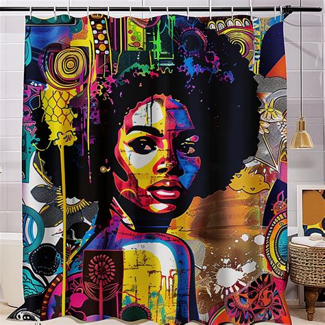 Stand Out With Our Vibrant Afrocentric Shower Curtain Featuring Bold