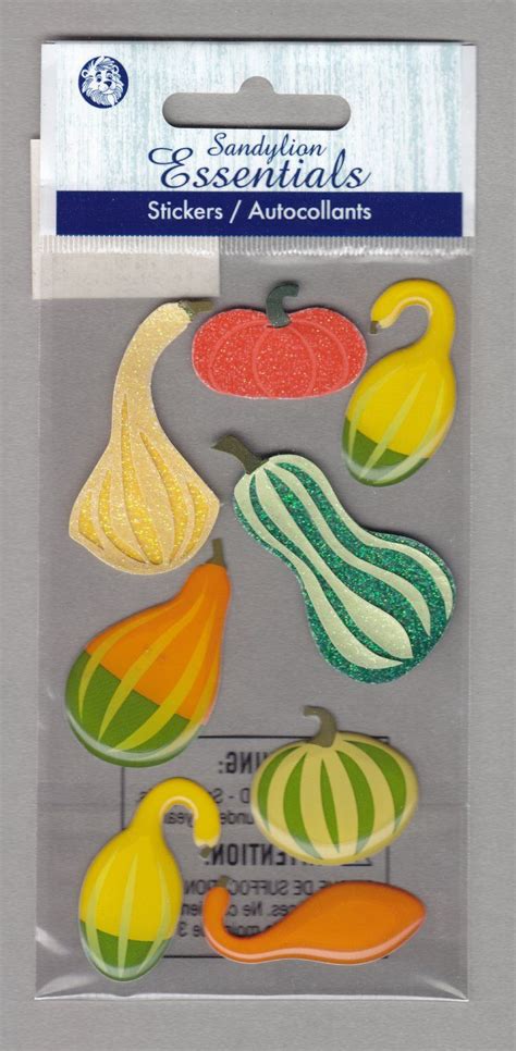 Sandylion Essentials Scrapbooking Stickers GOURDS Pumpkin Autumn