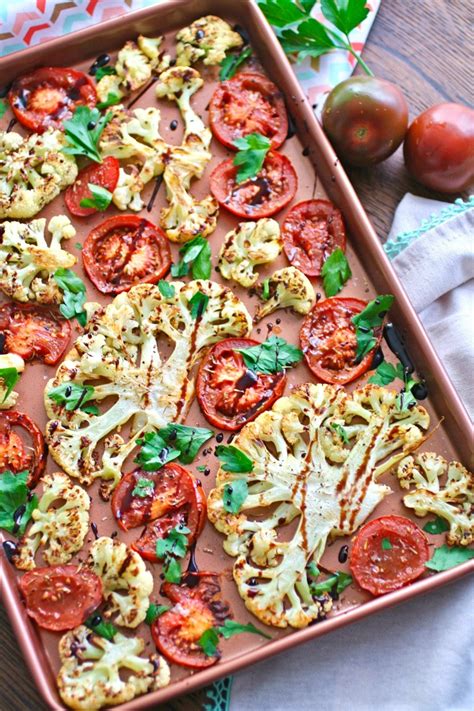 Roasted Cauliflower And Tomatoes With Balsamic Glaze